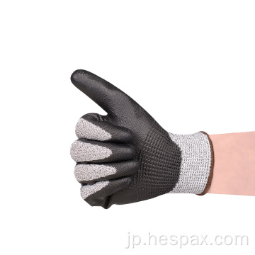 Hespaxは、耐性PUコーティングされた自動車メカニックグローブを切断します